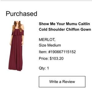 Caitlin Cold Shoulder Chiffon Gown